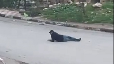 イスラエル占領軍に銃撃されたパレスチナ人の映像