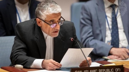 イラン国連大使が、ガザでのイスラエルの犯罪に対する米の幇助を批判
