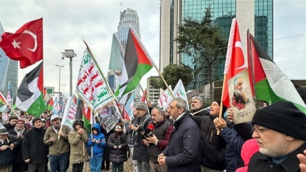 De israili cinoyəton muxalifəton dəvom; İstanbulədə sionist rejimi kunsoli vədə etırozəkəyon mitinq