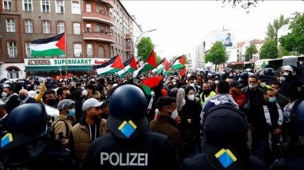 德国警方与呼吁在加沙停火的抗议者发生冲突
