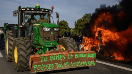 Angry French farmers stage fiery protest over plans to cut state subsidies