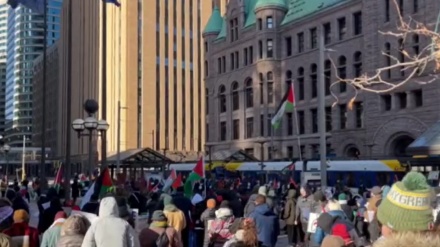 米・ミネソタ州市民が、極寒の中パレスチナ支持集会を実施