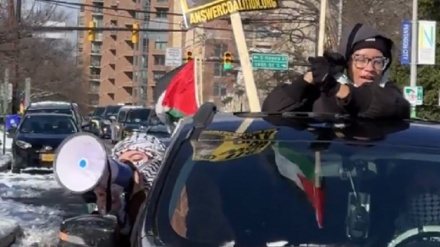 米首都でパレスチナ支持のカーデモ