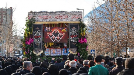  برگزاری مراسم تشییع پیکر مطهر شهدای حمله رژیم صهیونیستی به سوریه در تهران