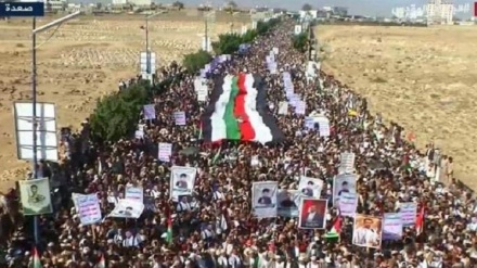 تظاهرات گسترده مردم یمن در حمایت از مقاومت مردم فلسطین در باریکه غزه