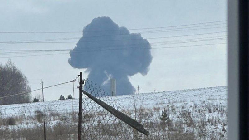 pesawat kargo militer jatuh di Belgorod
