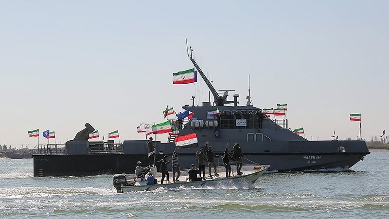 Manuver laut Iran dan Irak di Sungai Arvand, Minggu (7/1/2024).