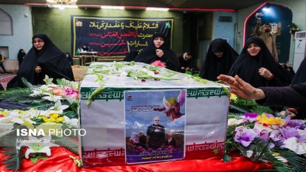 تشییع پیکر شهیده فاطمه دهقانی از شهدای حادثه تروریستی کرمان در مشهد