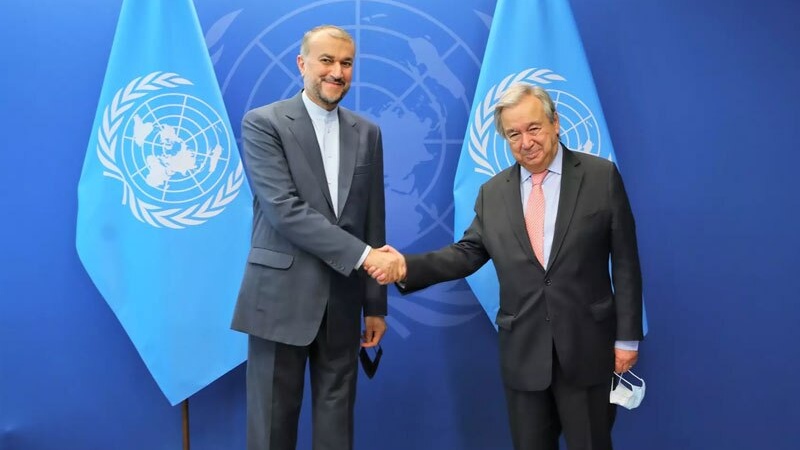 アミールアブドッラーヒヤーン・イラン外相とグテーレス国連事務総長