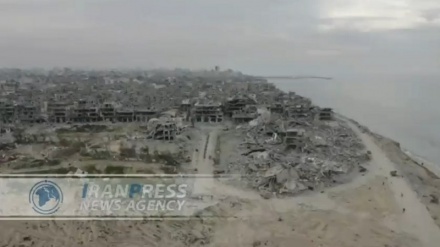 Siyonist Rejim ordusunun bombalaması sonucu Gazze'deki Şati kampının geniş çapta tahrip edilmesi
