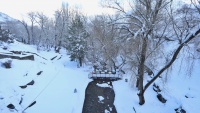 イラン西部ハメダーン州ギャンジナーメの冬景色