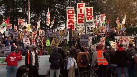 Während Bidens Besuch fordern Demonstranten in San Francisco Waffenstillstand