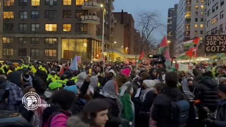 美国费城支持巴勒斯坦的人民举行示威游行