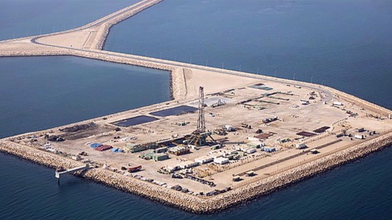 The file photo shows a view of the Arash Gas Field in the Persian Gulf.
