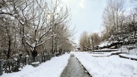 イラン西部ハメダーン州ギャンジナーメの冬景色