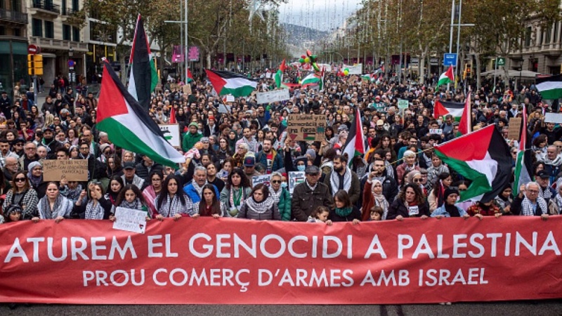 Thousands march in Barcelona to demand end of arms supplies to Israel