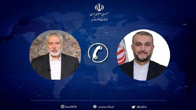 Pemimpin Hamas, Ismail Haniyeh dan Menlu Iran, Hossein Amir Abdollahian
