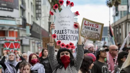 Demonstranten protestieren nahe des Oscar-Verleihungsgeländes gegen israelischen Krieg in Gaza