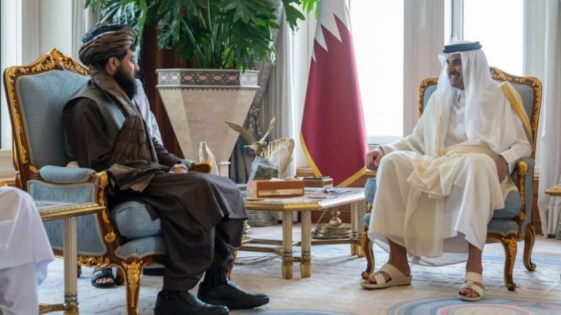 دیدار سرپرست وزارت دفاع طالبان با امیر قطر