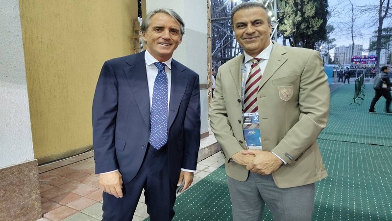ملاقات ناظر داوری ایرانی با مانچینی در تاجیکستان