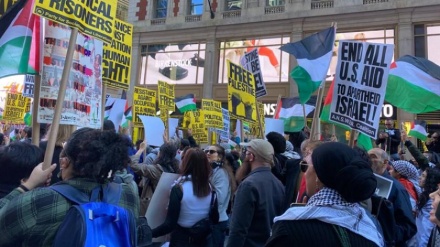 Amerika'da Filistinli destekçilerden İsrail karşıtı gösteri