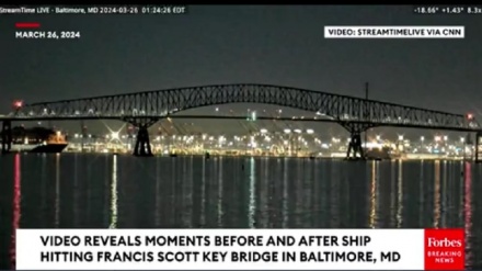 فرو ریختن پلی در آمریکا به علت برخورد کشتی