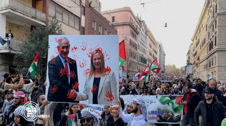 د ایټالیا خلکو د فلسطینیانو په ملاتړ کښې مظاهرې وکړې