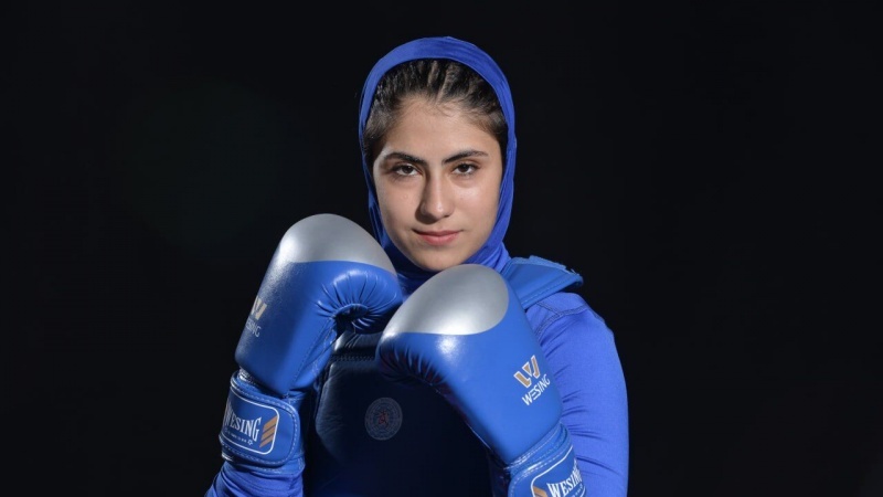 Iranian female Wushu athlete Diana Rahimi