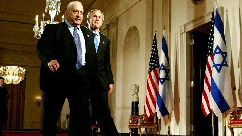 Ariel Sharon and George Bush