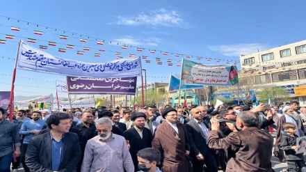 همگامی مهاجران افغانستانی ساکن مشهد با مردم ایران در راهپیمایی روز قدس 