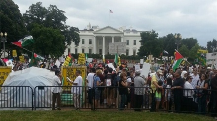 מאות אמריקנים מחו לאירוע של הבית הלבן בוושינגטון