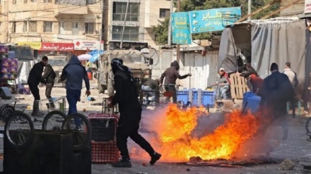 درگیری میان جوانان فلسطینی و صهیونیست ها در کرانه باختری