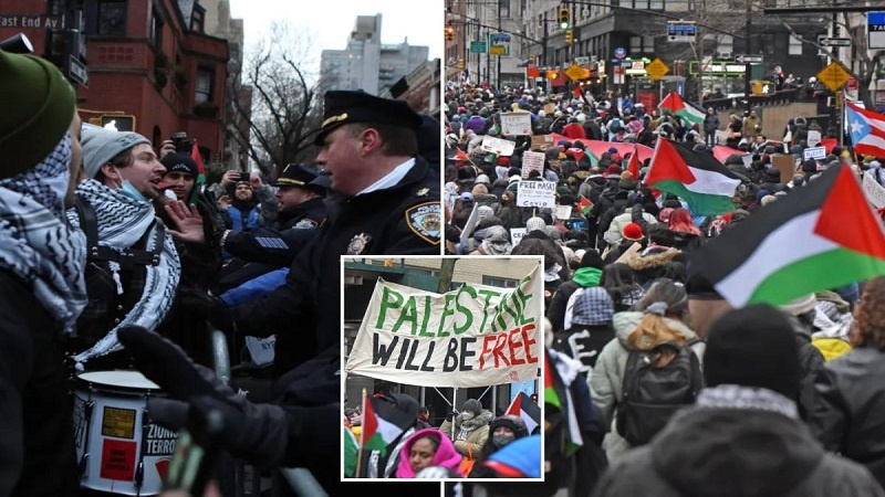 demonstrasi pro-Palestina di New York