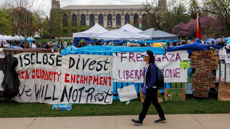 tenda-tenda perlawanan mahasiswa Northwestern University