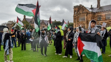 Митинг сторонников Палестины в австралийских университетах