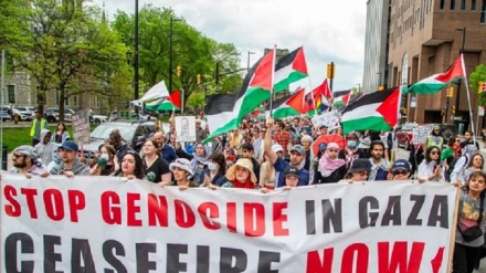 Продолжение демонстрации сторонников Палестины на улицах Канады