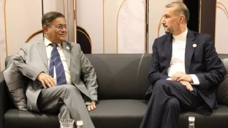 ईरानी विदेश मंत्री ने फ़िलिस्तीनियों के समर्थन के लिए बांग्लादेशी सरकार और जनता की सराहना की