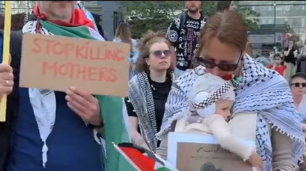 Продолжаются демонстрации в поддержку Палестины.