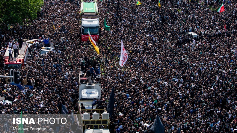 بازتاب گسترده مراسم تشییع رئیس جمهوری شهید ایران و همراهان در رسانه‌های بین‌المللی