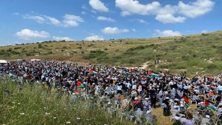 راهپیمایی هزاران فلسطینی ساکن اراضی اشغالی در روز نکبت