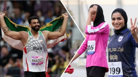 伊朗运动员在国际田径比赛中获得银牌