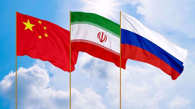 Bendera Cina, Iran dan Rusia