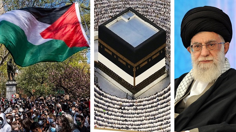 بیزاری از جلادان جهان بویژه آمریکا و اسرائیل را باید آشکار کرد/ پیام امام خامنه‌ای به حجاج خانه‌ی خدا