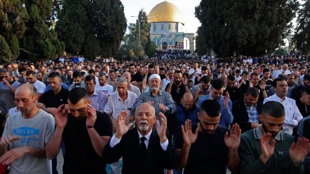 اقامه نماز عید سعید قربان با حضور هزاران  فلسطینی در مسجد الاقصی