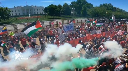 Binlerce Filistin destekçisi Beyaz Saray önünde yürüyüş düzenledi
