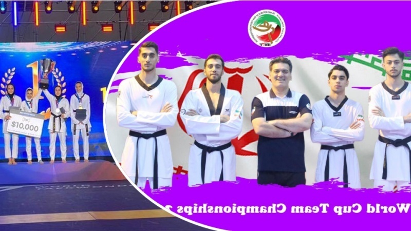 Équipes masculines et féminines iraniennes, champions de la coupe du monde de taekwondo