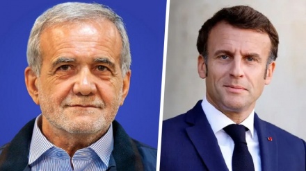 What was discussed in Macron's phone call with Pezeshkian?