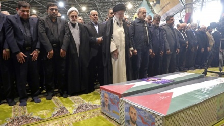 Imam Khamenei leads funeral prayers on body of Martyr Ismail Haniyeh