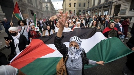 Para Pendukung Palestina Demonstrasi di Jenewa