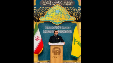 لحظه اعلام خبر شهادت سیدحسن نصرالله در حرم امام رضا (ع)